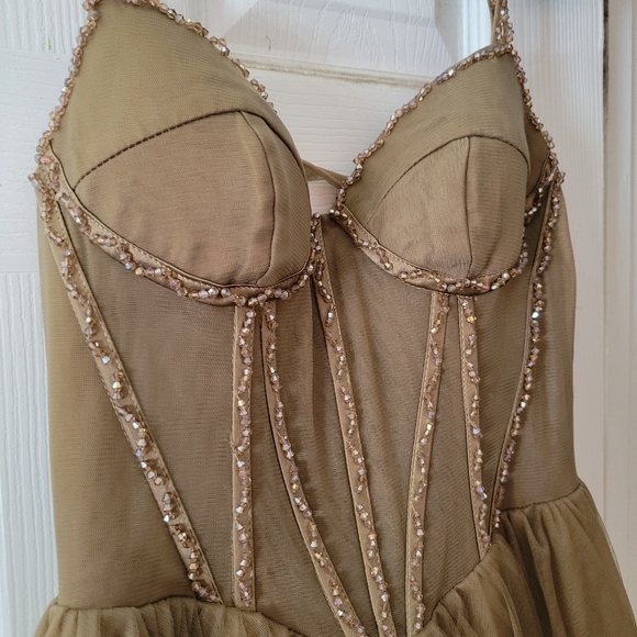 brown/taupe prom dress - Picture 2 of 3